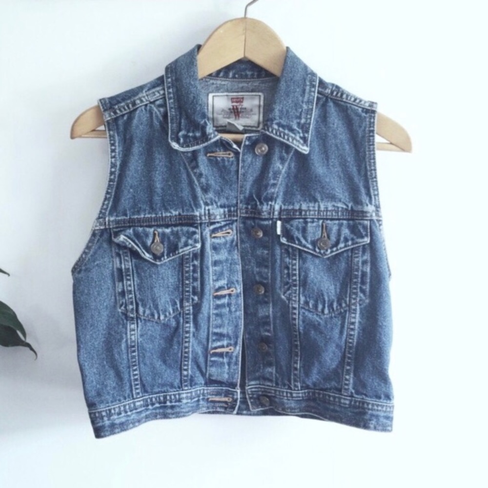 Levi's Blue Denim Sleeveless Vest